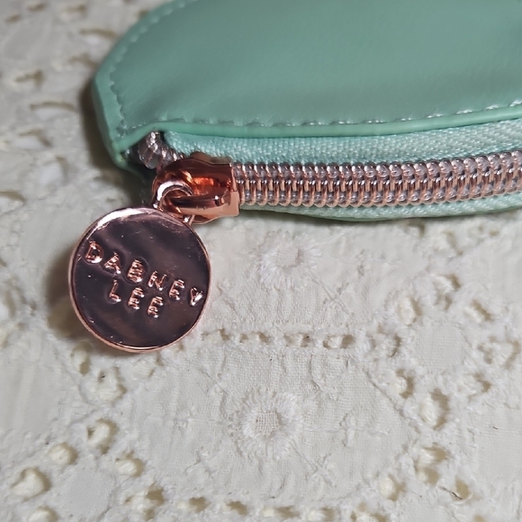 Dabney Lee Monstera Leaf Keychain Pouch in Cream and Mint - Picture 5 of 7